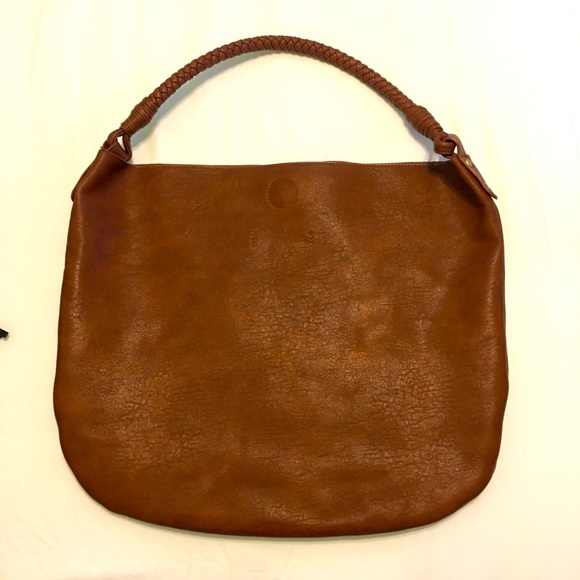 ANTHROPOLOGIE Shoulder Bag Faux Brown Leather LG - Picture 8 of 14